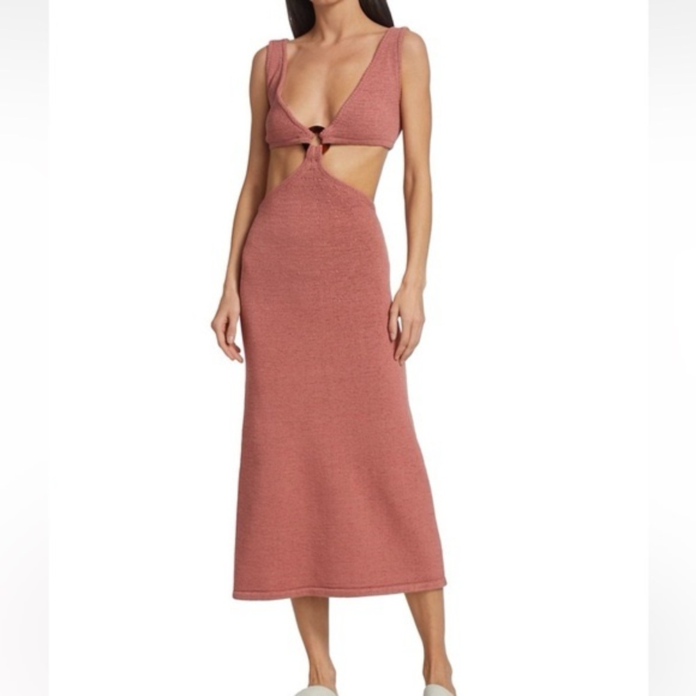 Cult Gaia Bank Cut Out Knit Maxi Dress In Jaipur
